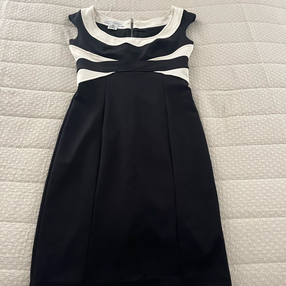 Maggy London Black and Cream Mini Dress